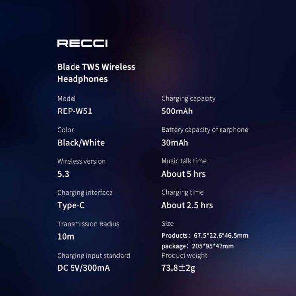 ایرپاد گیمینگ RECCI مدل W51 رنگ مشکی