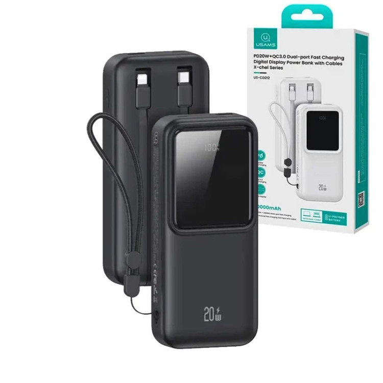 پاوربانک یوسمز 20000 میلی آمپر مدل USAMS CD212 20W