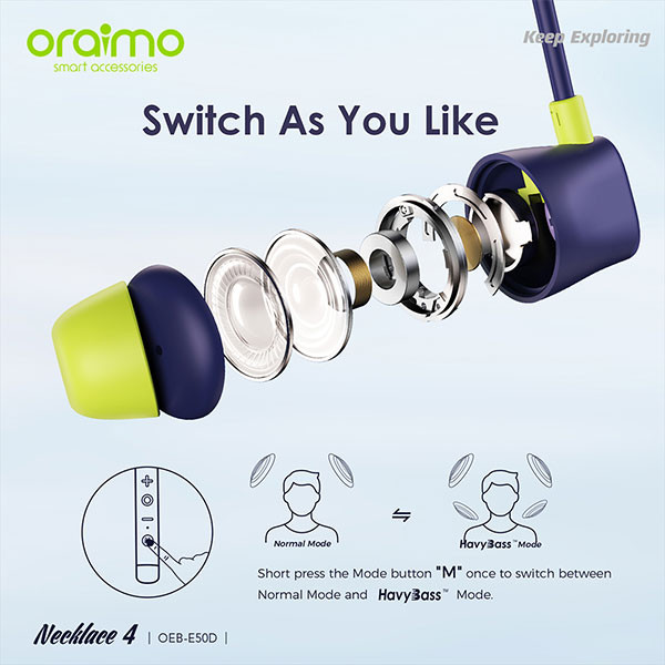 هندزفری گردنی اورایمو مدل NECKLACE 4 OEB-E50D