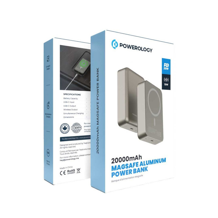 پاور بانک پاورولوژی مدل Magsafe Aluminum 20000mAh