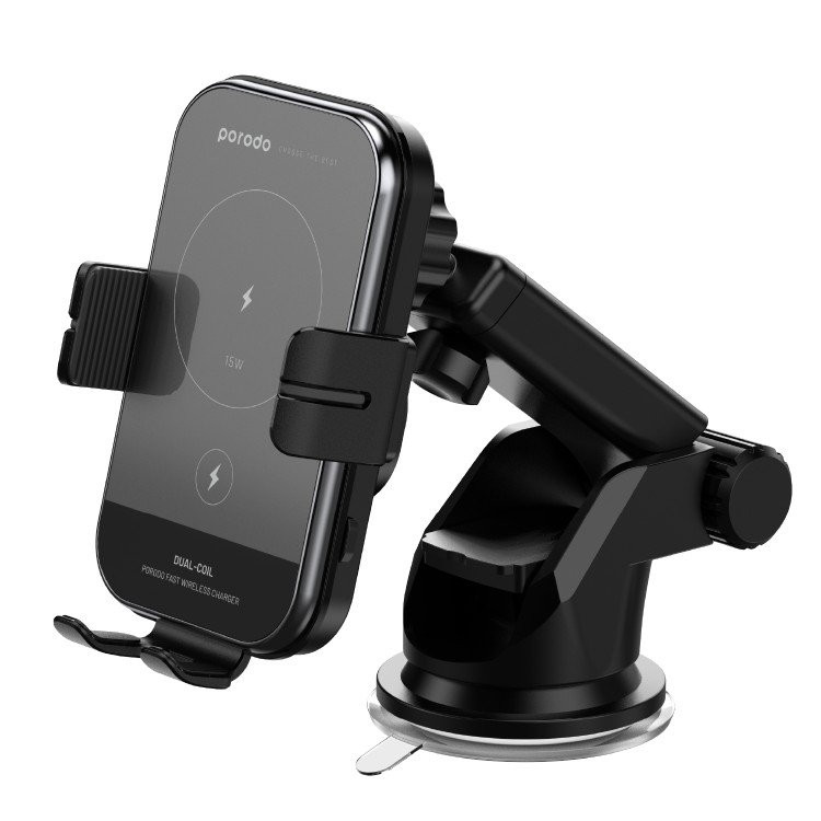 پایه نگهدارنده و شارژر بی سیم گوشی موبایل پرودو مدل PD-WCM15W به همراه شارژر فندکی