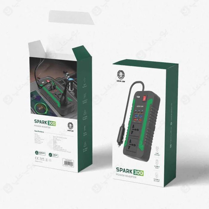اینورتر فندکی خودرو گرین لاین مدل SPARK 300W