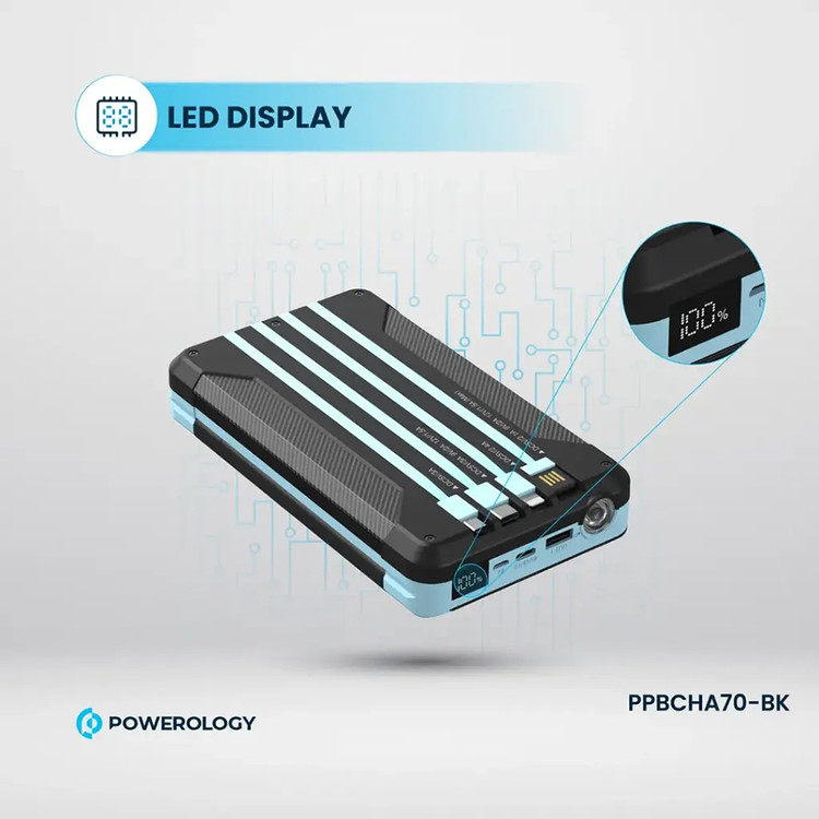 پاوربانک خورشیدی پاورولوژی مدل Powerology Multi-Cable 16000mA Solar