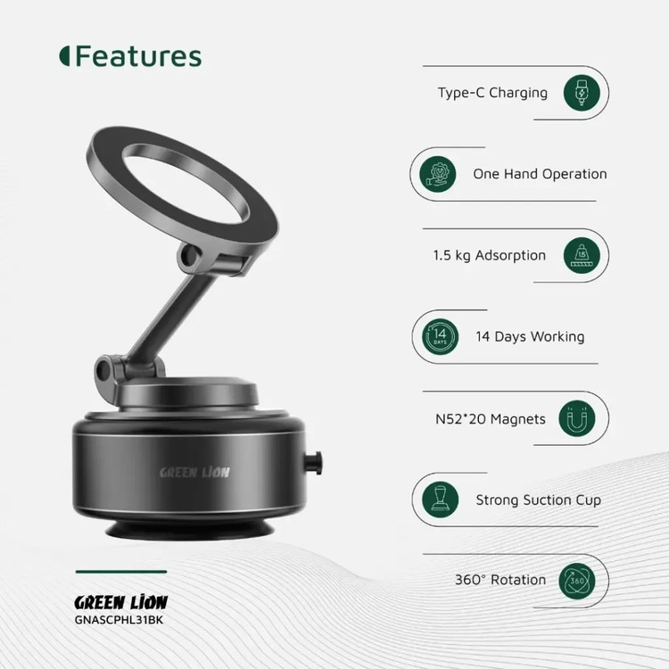 نگهدارنده گوشی مکش خودکار گرین Green Lion GX-31 Auto Suction Phone Holder