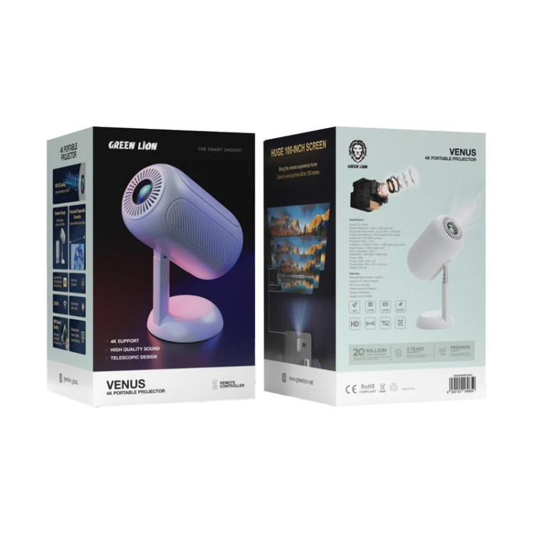مینی ویدئو پروژکتور گرین لاین مدل VENUS-GL-VP4Kf