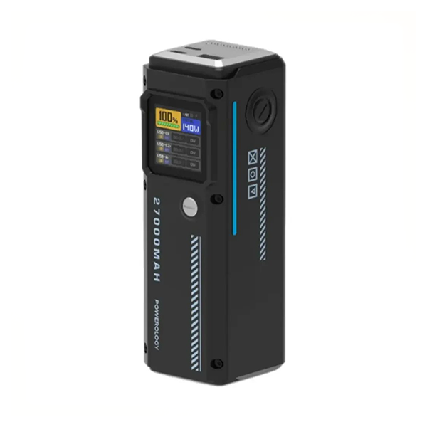 پاوربانک هوشمند 27000 میلی آمپر ساعت پاورولوژی(PPBCHA83)Powerology 27000mAh Smart Display Power Bank – Black