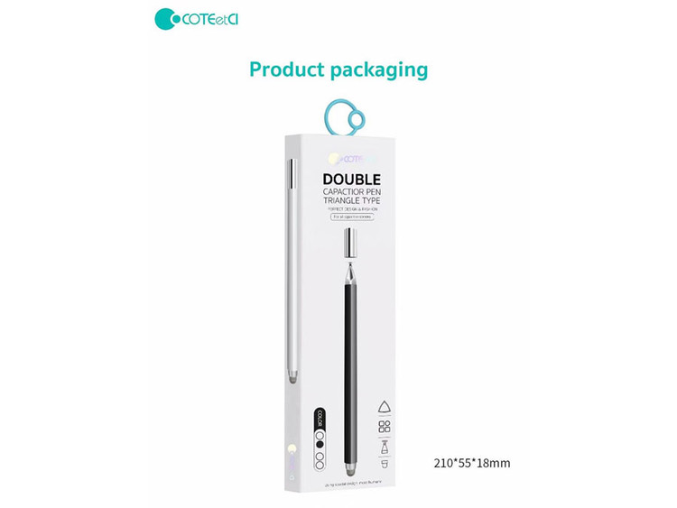 قلم لمسی کوتتسی Coteetci 62002 Double Capactior pen Triangle Type
