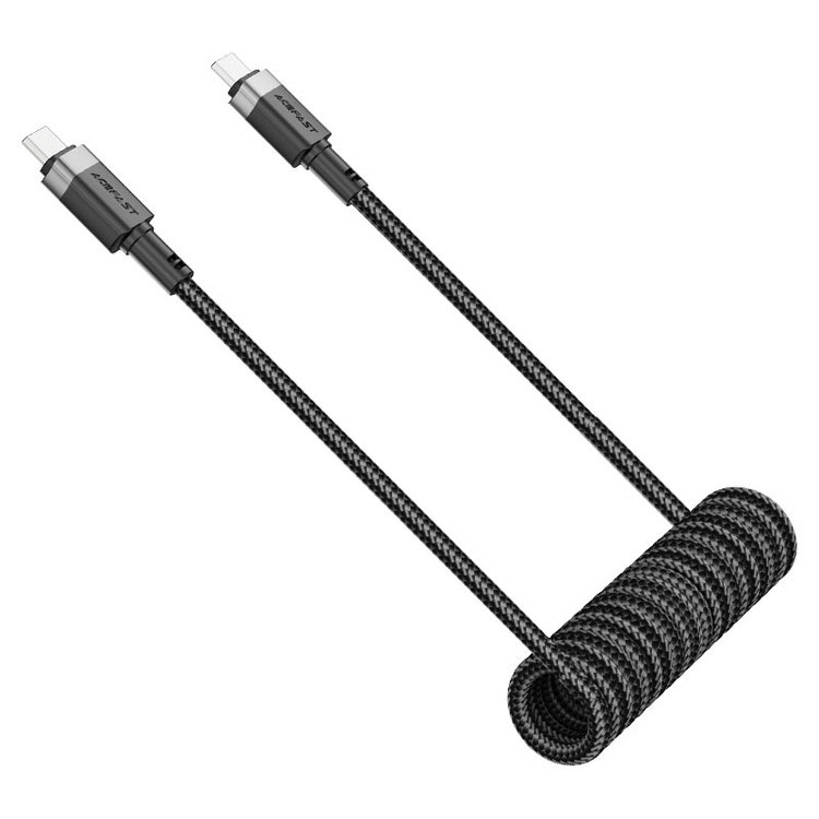 کابل Type-C به Type-C فنری ایس فست ACEFAST C14-03 طول 1.2 متر توان 60 وات