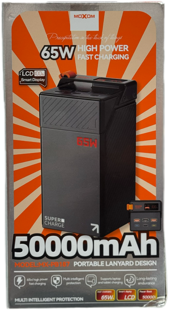 پاوربانک 50000 میلی آمپر برند MOXOM مدل MX-PB187