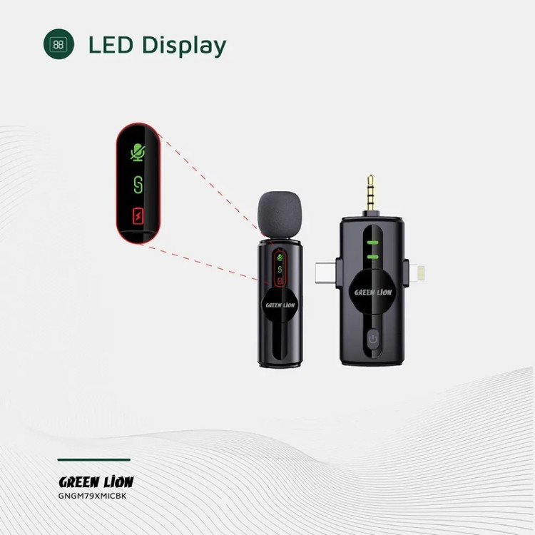 میکروفون یقه ای گرین لاین مدل GM-79X بی سیم ۳ در ۱ حذف نویز