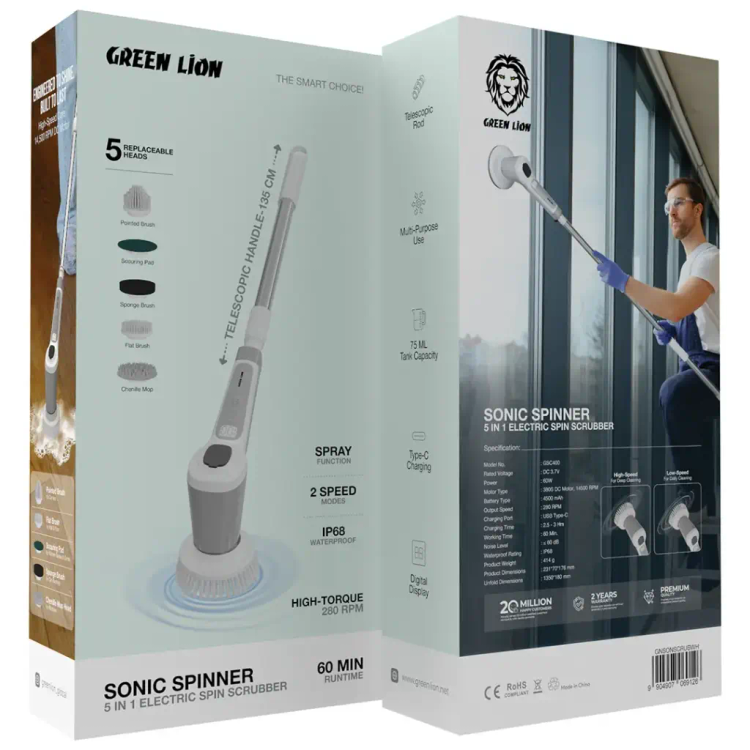 اسکرابر چرخشی برقی سونیک اسپینر 5 در 1 گرین لاین