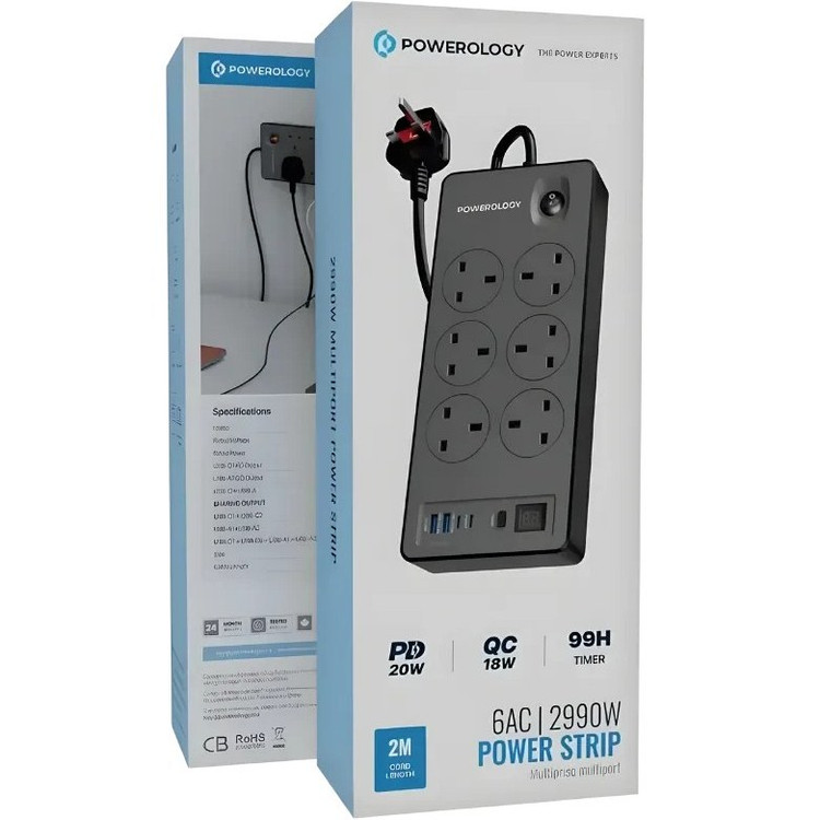 چندراهی برق هوشمند تایمر دار پاورولوژی PWCUQC047