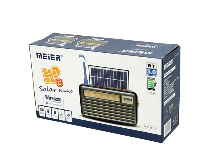 رادیو اسپیکر می یر مدل M-521BT-S (همراه با پنل خورشیدی )