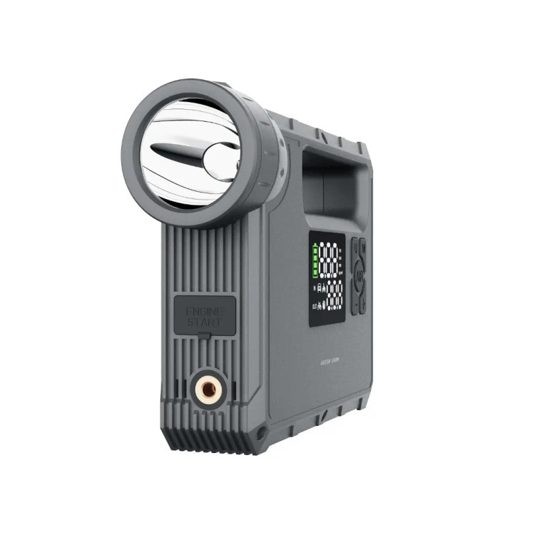 پاوربانک و کمپرسور باد و جامپ استارتر گرین لاین مدل Green Lion Savior 12V Jump Starter ظرفیت ۲۴۰۰۰ میلی آمپرساعت