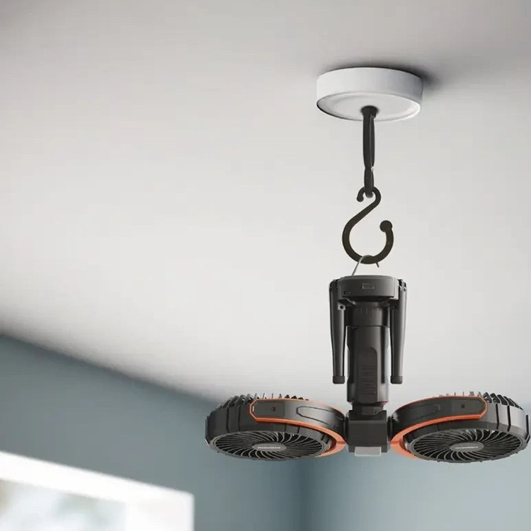 پنکه رومیزی شارژی و پاوربانک پرودو Porodo Dual-Head Oscillating Fan PD-LFST150 دارای چراغ LED