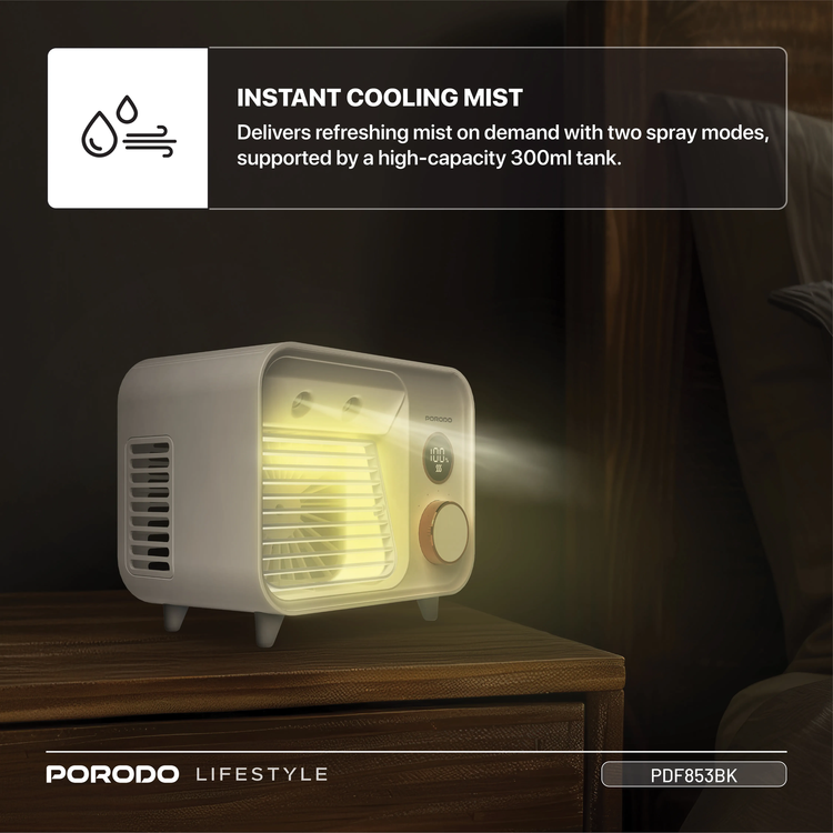 مینی کولر شارژی پرودو Porodo Mini Mist Fan PDF853WH