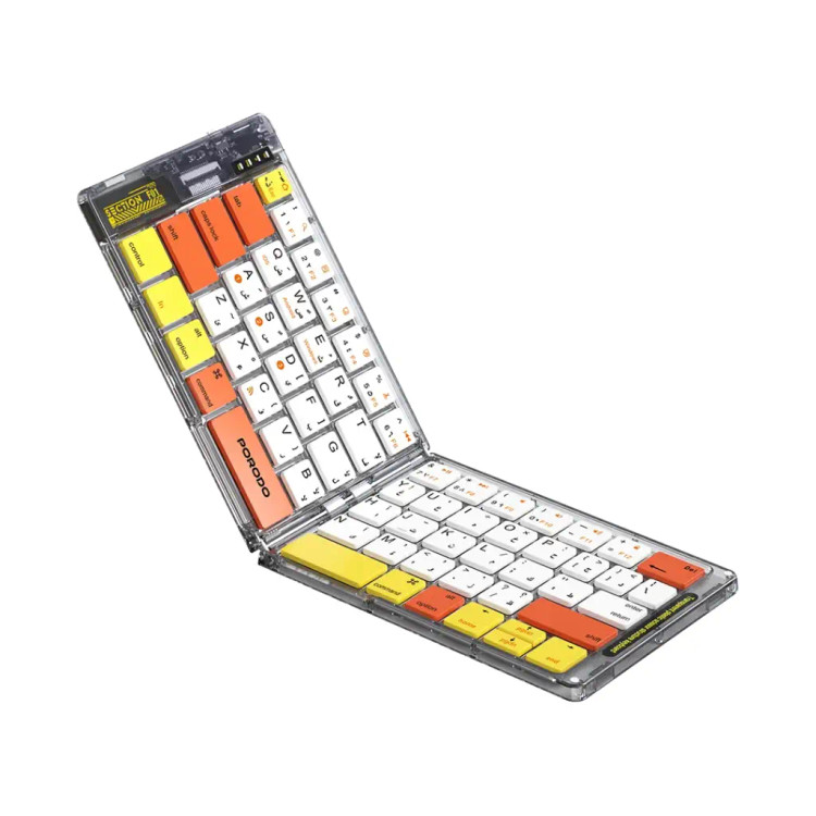 کیبورد بلوتوثی تاشو طرح کریستال پرودو (PD-ETK03) Porodo Crystal Shell Wireless Keyboard