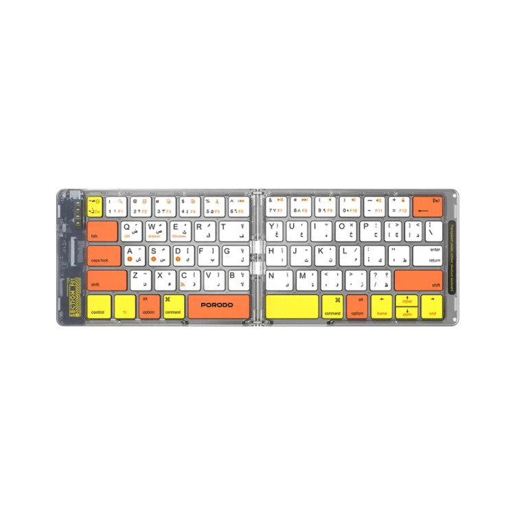 کیبورد بلوتوثی تاشو طرح کریستال پرودو (PD-ETK03) Porodo Crystal Shell Wireless Keyboard