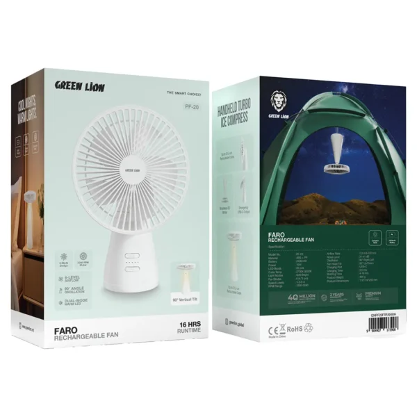 پنکه شارژی فارو گرین Green Lion Faro Rechargeable Fan