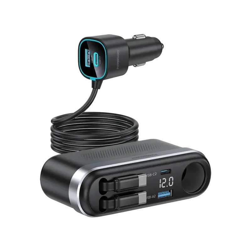 شارژر فندکی چند پورت پاورولوجی مدل CURRNEX 60W کد PCCSR19
