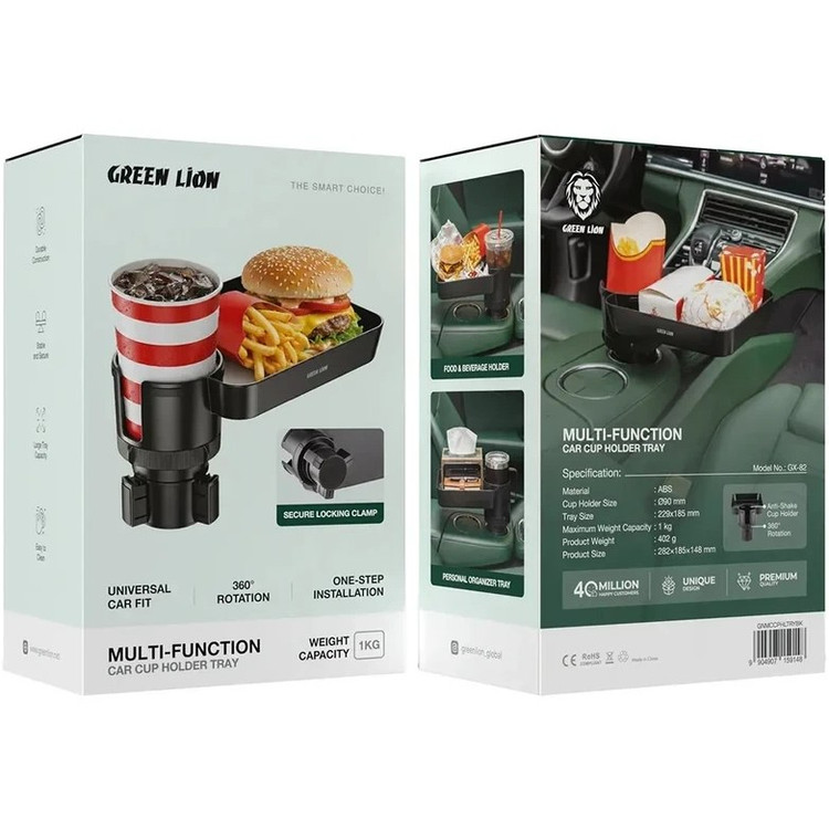 جا لیوانی و سینی خودرو گرین لاین Green Lion GX-82 با چرخش ۳۶۰ درجه